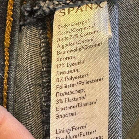 SPANX Distressed High Waist Ankle Skinny Jeans Medium Wash SMALL - Picture 12 of 15